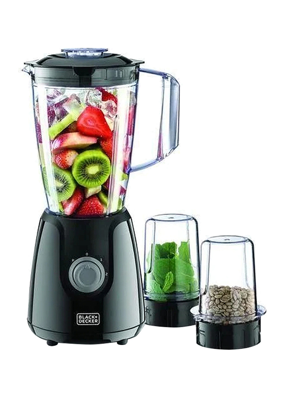 Black+Decker Blender, 400W, with 2 Grinder Mills, BX440-B5, Black