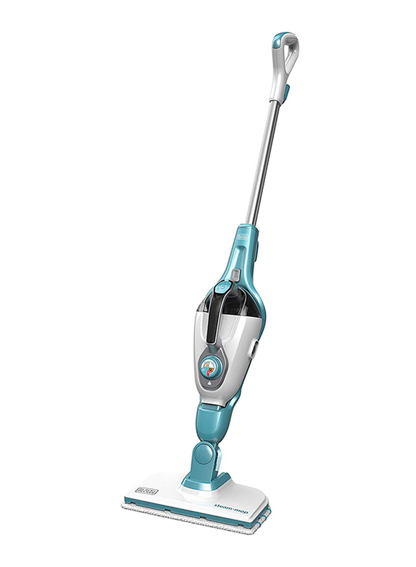 Black and Decker 1300W Gen 3 in 1 Steam Mop, Variable Steam with Microfibre Pad, FSMH1321-B5, White/Blue