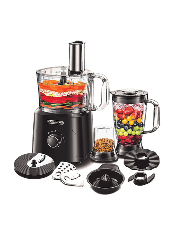 Black+Decker 5 in 1 Food Processor, 750W, FX775-B5, Black