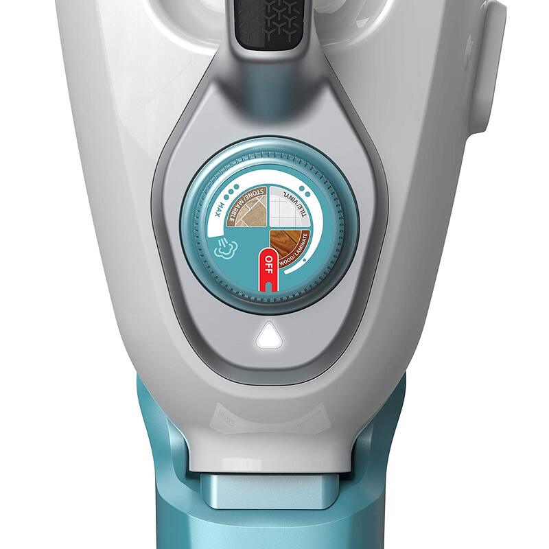 Black and Decker 1300W Gen 3 in 1 Steam Mop, Variable Steam with Microfibre Pad, FSMH1321-B5, White/Blue