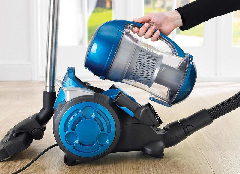 Black and Decker 2000W Multi-Cyclonic 6-Filter Canister Vacuum Cleaner, 1.8L VM2825-B5, Blue/Black