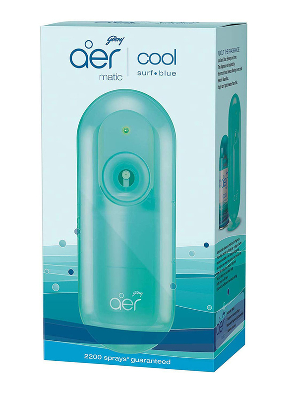 

Godrej Aer Matic Cool Surf Blue Automatic Air Freshener Kit with Flexi Control, 225ml