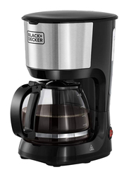 Black+Decker Coffee Machine with Glass Carafe, 750W, DCM750S-B5, Silver/Black