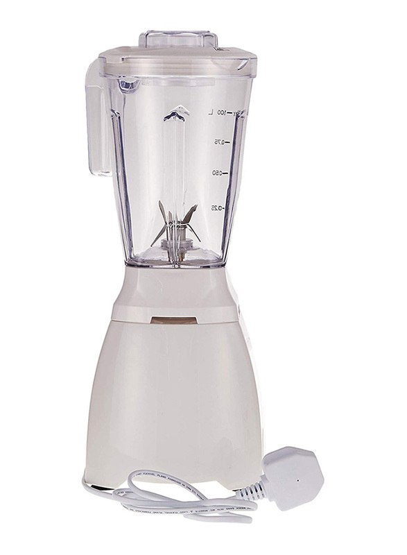 Black+Decker Blender, 400W, with 2 Mills and Extra Jar, BL405-B5, White