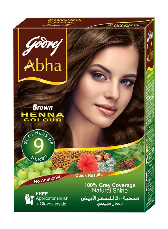 

Godrej Abha Henna Hair Color, 10g, 100% Grey Coverage Brown