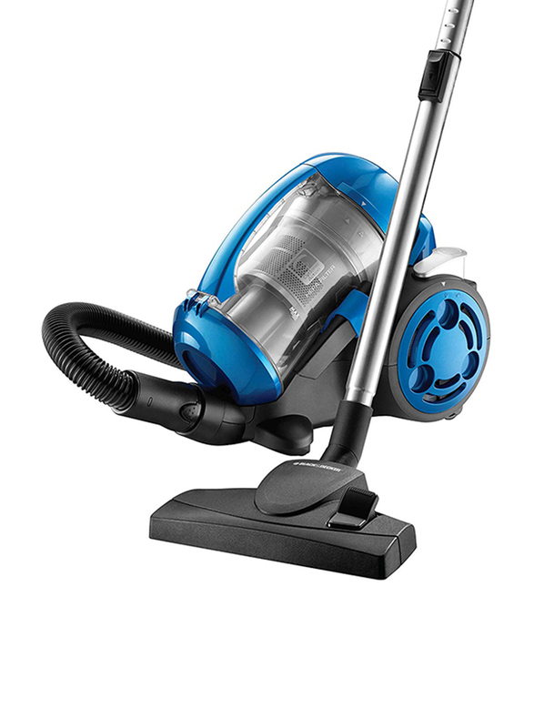 Black and Decker 2000W Multi-Cyclonic 6-Filter Canister Vacuum Cleaner, 1.8L VM2825-B5, Blue/Black