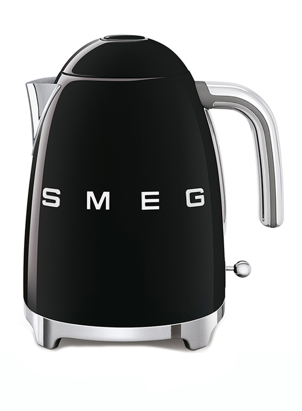 Smeg 50's Retro Style Aesthetic 1.7L Electric Stainless Steel Kettle, 2400W, Black