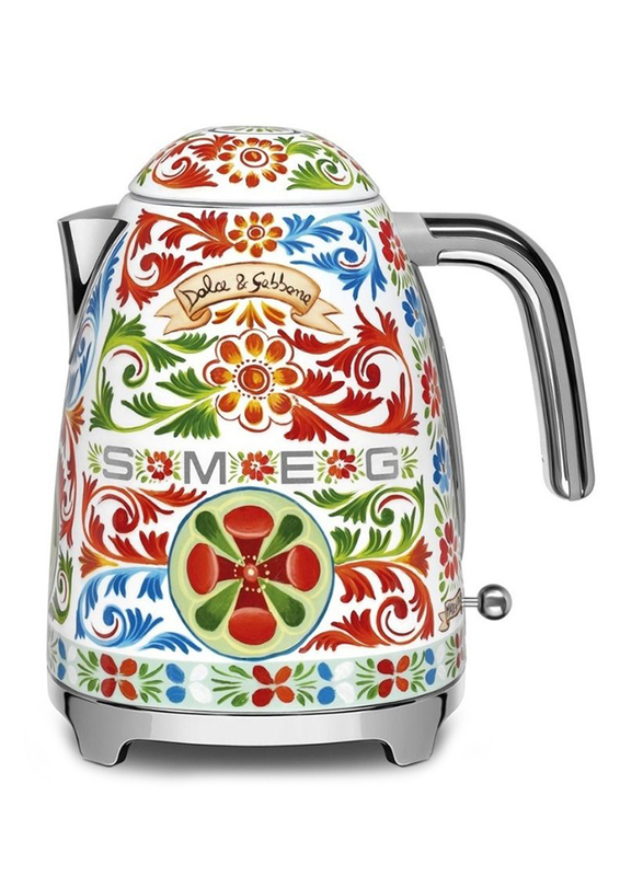 Smeg Dolce & Gabbana Sicily is My Love Style 1.7L Electric Stainless Steel Kettle, 2400W, KLF03DGUK, Red