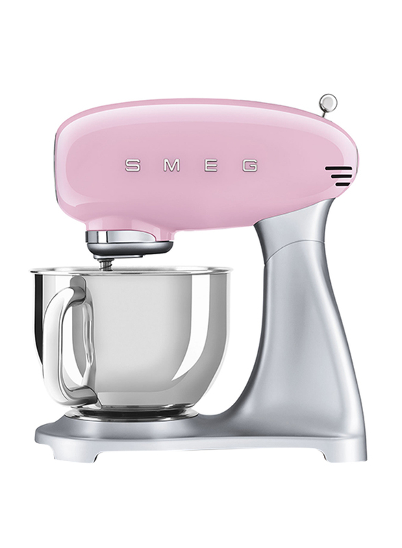 Smeg 50's Retro Style Aesthetic Stand Mixer, 800W, SMF02, Pink