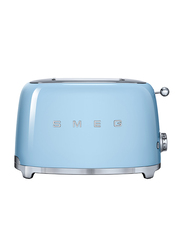 Smeg 50's Retro Style Aesthetic 2 Slice Toaster, 950W, Pastel Blue