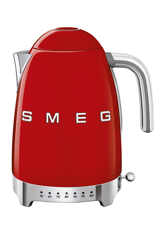 Smeg 50's Retro Style Aesthetic 1.7L Electric Stainless Steel Variable Temperature Kettle, 3000W, Red