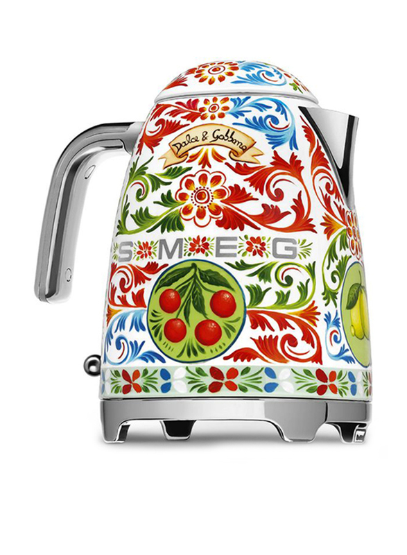 Smeg Dolce & Gabbana Sicily is My Love Style 1.7L Electric Stainless Steel Kettle, 2400W, KLF03DGUK, Red