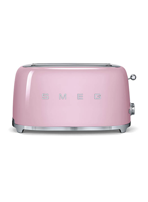 Smeg 50's Retro Style Aesthetic 4 Slice Toaster, 1500W, Pink