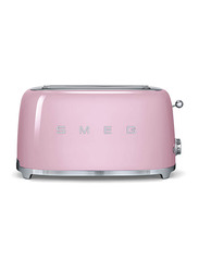 Smeg 50's Retro Style Aesthetic 4 Slice Toaster, 1500W, Pink