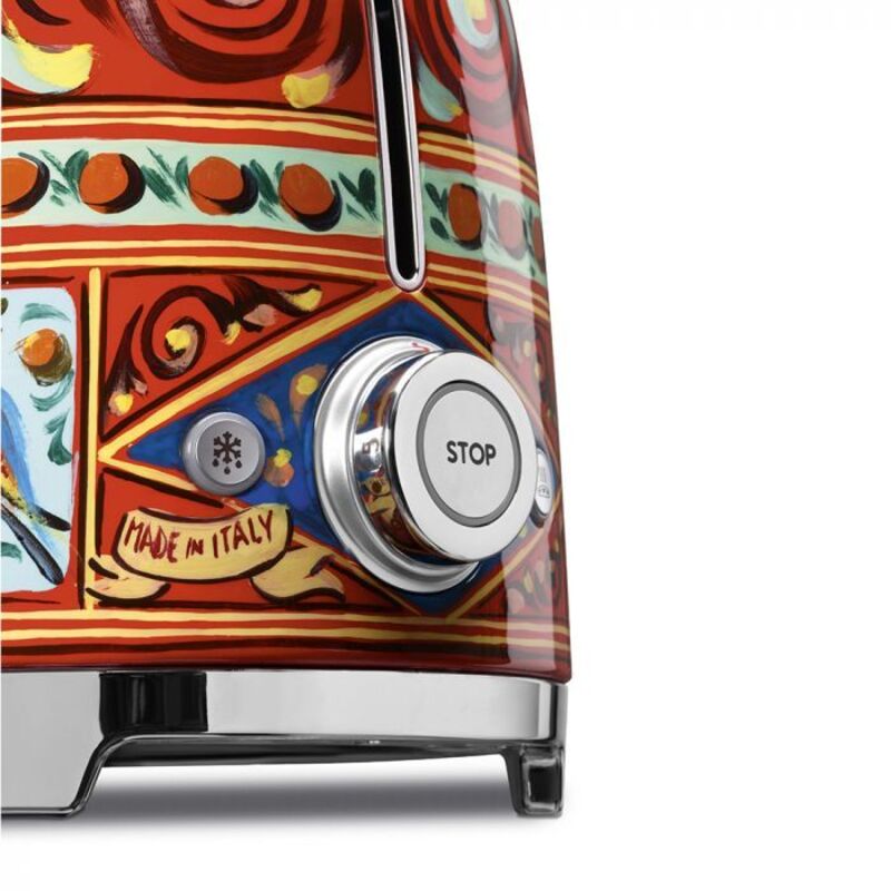 Smeg Dolce & Gabbana Sicily is My Love Style 2 Slice Toaster, 950W, TSF01DGUK, Red