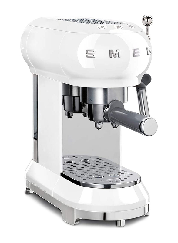 

Smeg 50's Retro style Aesthetic Espresso Coffee Machine, 1350W, White