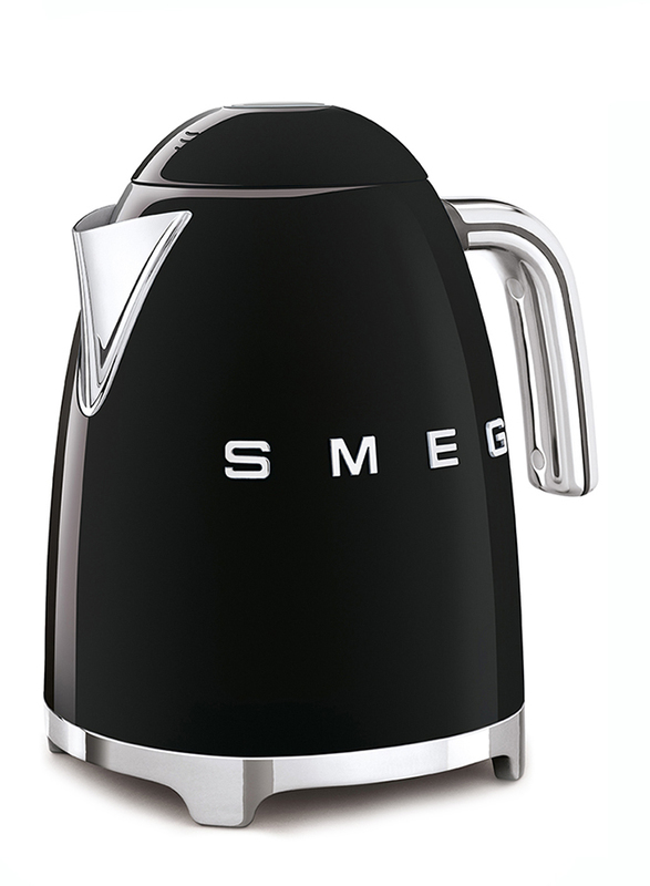 Smeg 50's Retro Style Aesthetic 1.7L Electric Stainless Steel Kettle, 2400W, Black