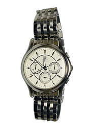 Eliz Analog Watch for Men with Stainless Steel Band, Chronograph, 10-8164G, Silver-White