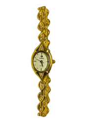 Lordson Analog Watch for Women with Stainless Steel Band, L4138, Gold-Beige