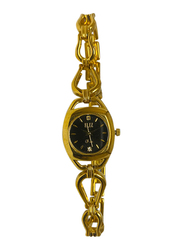 Eliz Analog Watch for Women with Stainless Steel Band, 25-8195L, Gold-Black