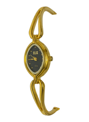 Eliz Analog Watch for Women with Stainless Steel Band, 25-7088L, Gold-Black