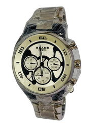 Blade Analog Watch for Men with Stainless Steel Band, Chronograph, 30-3404G, Silver-Off White