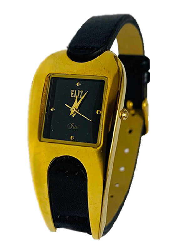 

Eliz Analog Watch for Women with Leather Band, Black