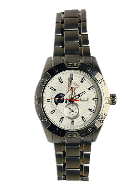 Blade Analog Watch for Men with Stainless Steel Band, Chronograph, 10-3239G, Silver-White