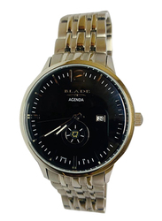 Blade Analog Watch for Men with Stainless Steel Band, 10-3285G, Gold-Black