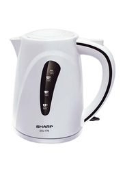 Sharp 1.7L Electric Plastic Kettle, 1850W, EK-J176-3, White