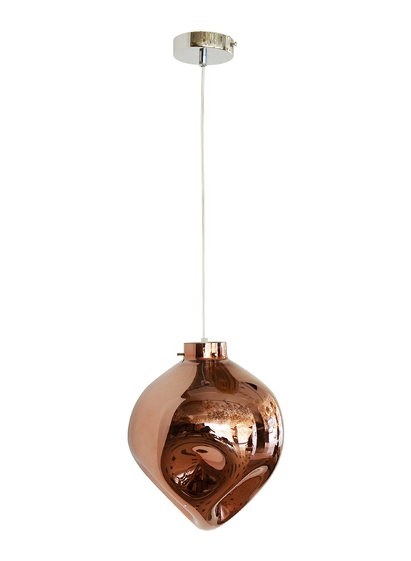 Salhiya Lighting Evelyn Indoor Glass Ceiling Pendant Light, E27 Bulb Type, D1831, Chrome/Rose Gold
