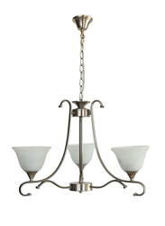 Salhiya Lighting Uplight Chandelier, E27 Bulb Type, 3 Arms, 7016, Satin Nickel