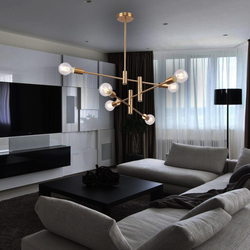 Salhiya Lighting Modern Kristie Pendant Light, 6 Bulbs, Bronze