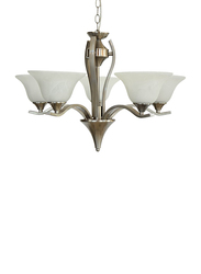 Salhiya Lighting Uplight Chandelier, E27 Bulb Type, 5 Arms, 7013, Satin Nickel