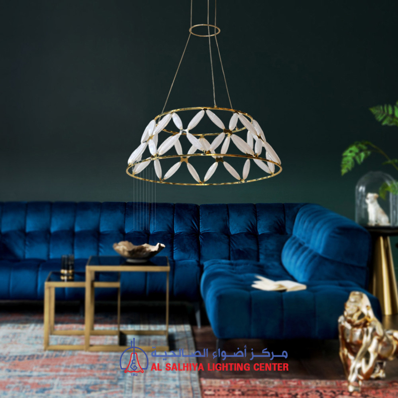 

Salhiya Lighting Modern 3000K LED Rosette Pendant Lights, Gold
