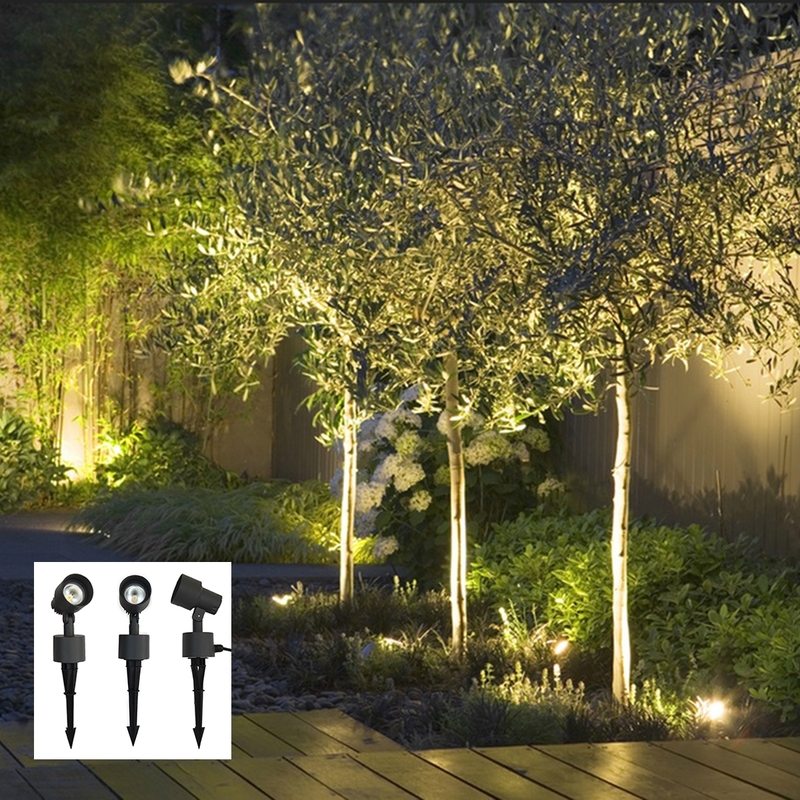 Salhiya Lighting Outdoor Spot Spike Light, LED Bulb Type, IP54, 15W, 2864COB, Warm White
