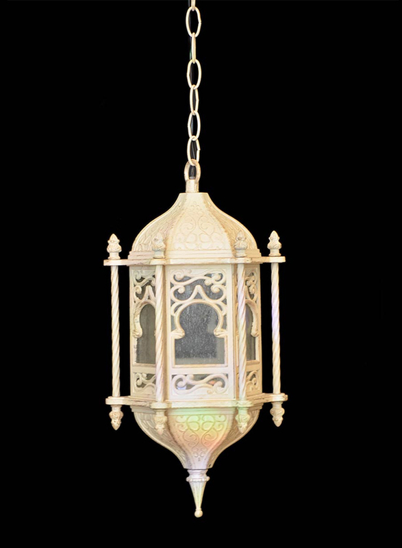 

Salhiya Lighting Outdoor Hanging Ceiling Light, E27 Bulb Type, OH8700S, White/Gold