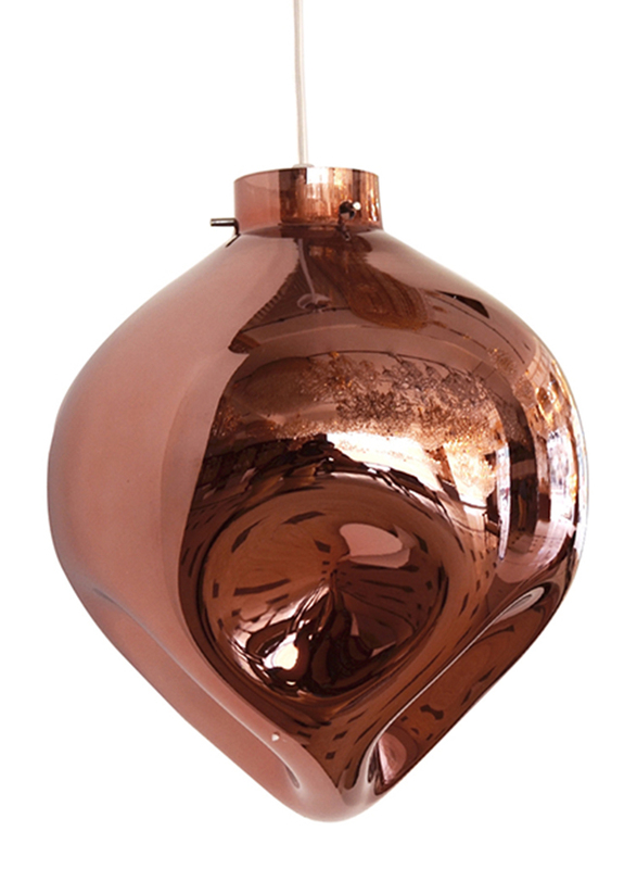 Salhiya Lighting Evelyn Indoor Glass Ceiling Pendant Light, E27 Bulb Type, D1831, Chrome/Rose Gold