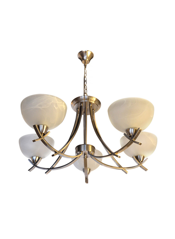 

Salhiya Lighting Uplight Chandelier with 5 Arms, D605, Satin Nickel