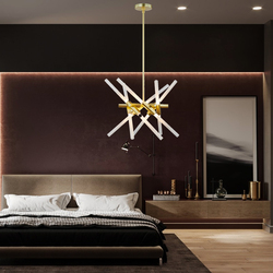 Salhiya Lighting Modern Stylish Hanging Light, MD21362-12Y-730/LQT, G9x12 Braches, Bronze