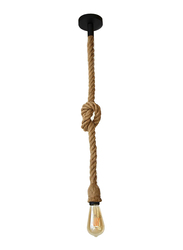 Salhiya Lighting Veronica Suspension Indoor Hanging Pendant Light, E27 Bulb Type, Retro Style, Hemp Rope, 66/19, Brown
