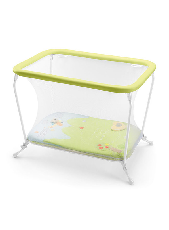 Cam Lusso Box Playpen with Playing Carpet, Nature, Green
