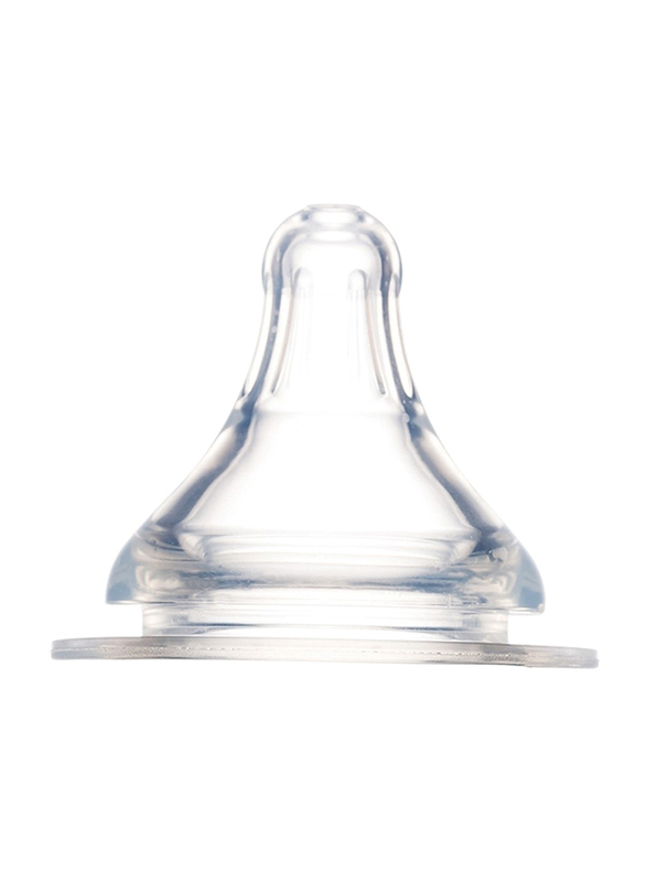 Farlin Silky Wide Neck Nipple, 0+ Months, Large, Clear