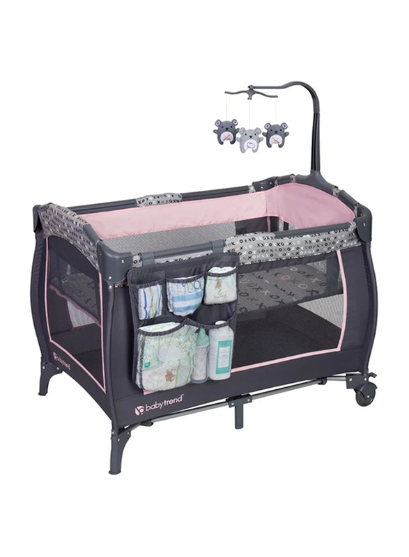 Baby Trend Trend-E Nursery Center Play Yard with Bassinet, Starlight, Pink