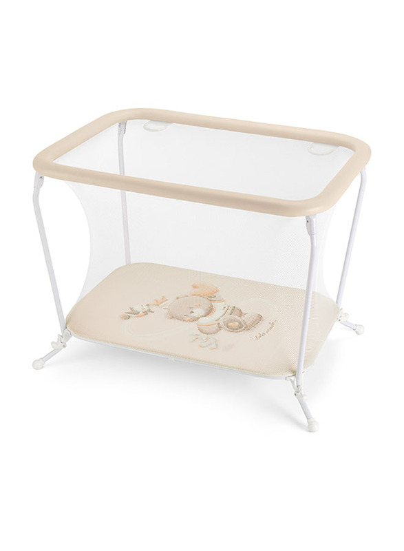 Cam Lusso Box Playpen with Playing Carpet, Bear, Brown