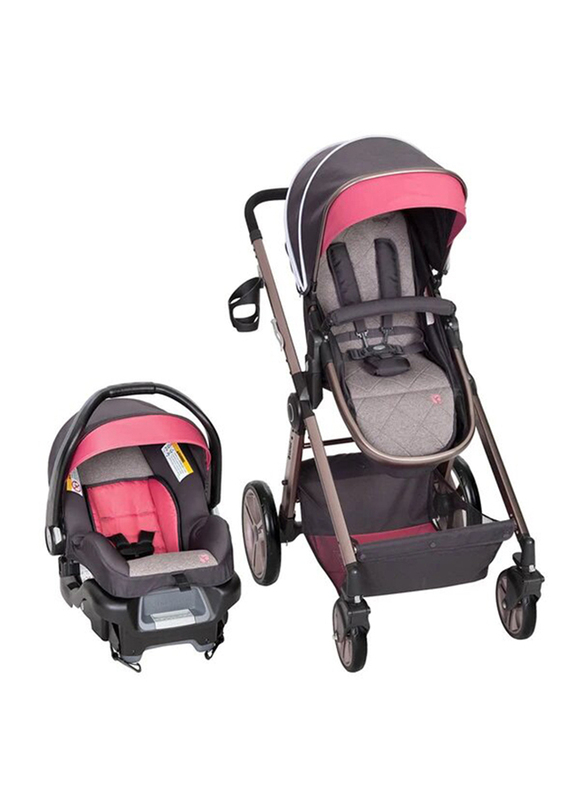 Baby Trend GoLite Snap Gear Sprout Travel System Baby Girls Stroller, Stardust Rose, Pink/Black