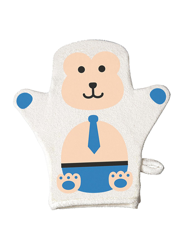 Farlin Baby Wash Mitten for Babies, Monkey, White