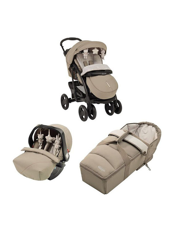 Graco Quattro Deluxe Travel System Baby Stroller, Beige