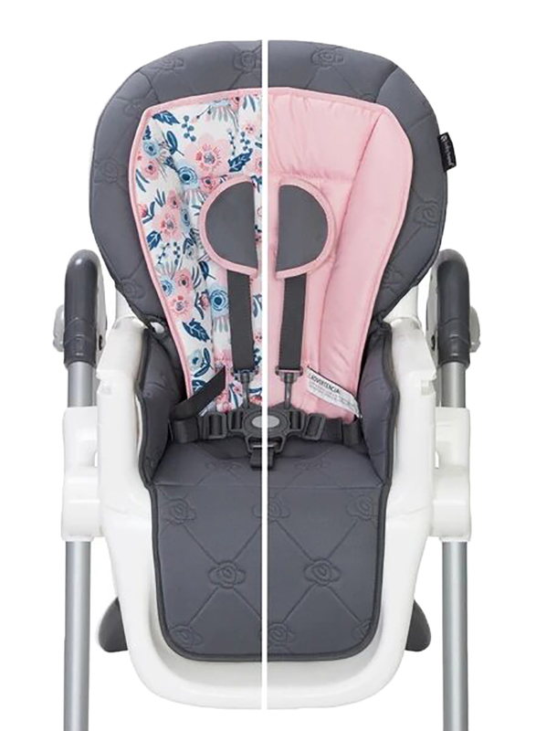 Baby Trend Tot Spot 3-in-1 High Baby Chair, Bluebell, Grey/Pink