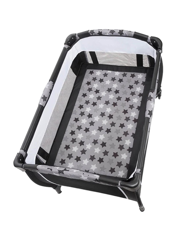 Baby Trend Trend-E Nursery Center Play Yard with Bassinet, Rising Star, Grey/Black